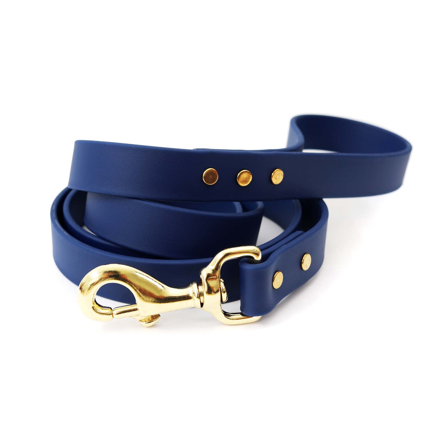 Mimi Green- Navy Blue Waterproof Leather Alt Biothane Dog Leash