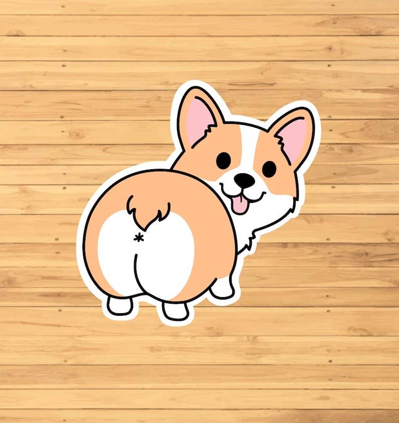 EnchantingSunshine- Sticker - Corgi Butt