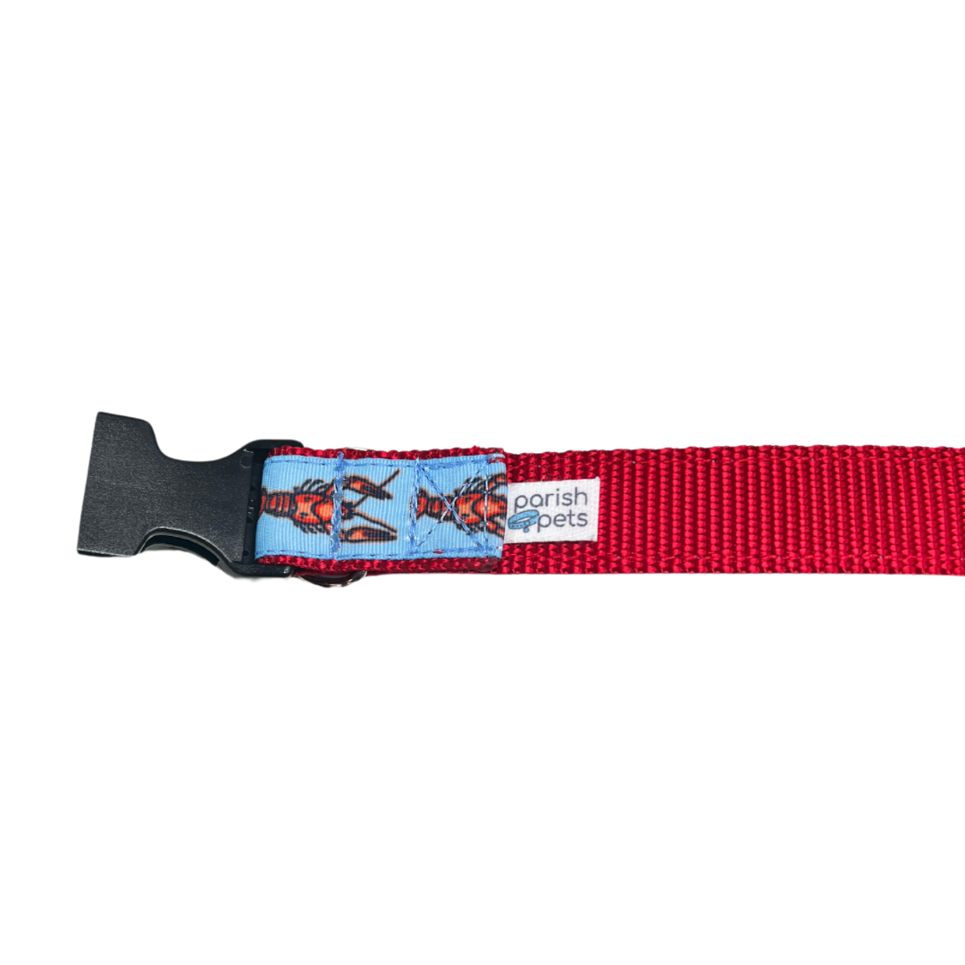 Parish Pets- 1" Wide Dog Collar - Crawfish
