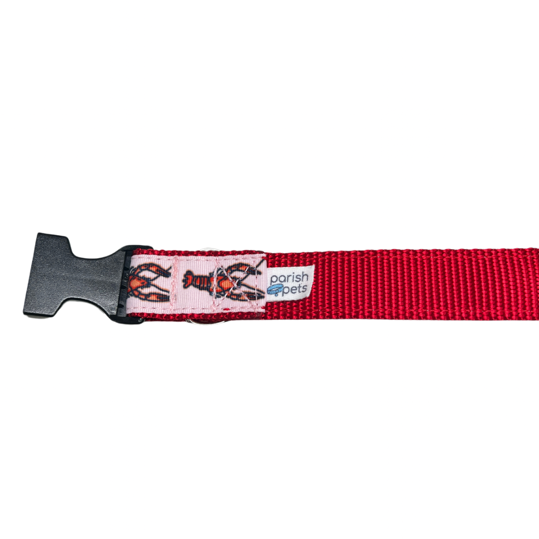 Parish Pets- 1" Wide Dog Collar - Crawfish