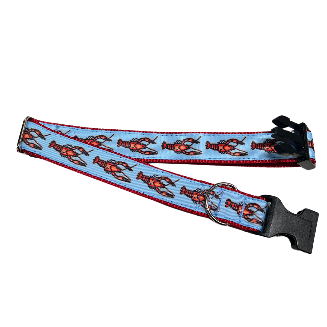 Parish Pets- 1" Wide Dog Collar - Crawfish