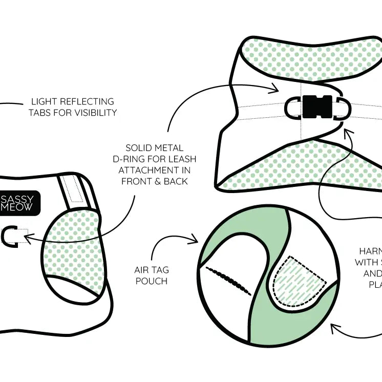 SASSY MEOW- Cat Harness - Purrs & Petals