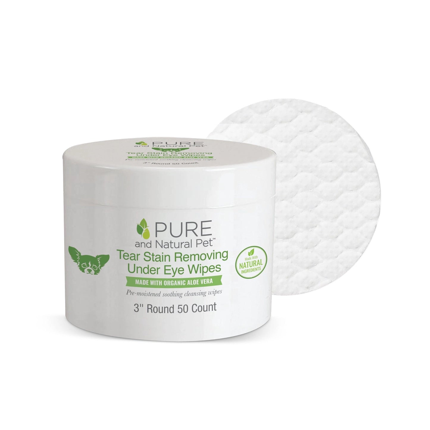 Pure and Natural Pet- Tear Stain Removing Wipes