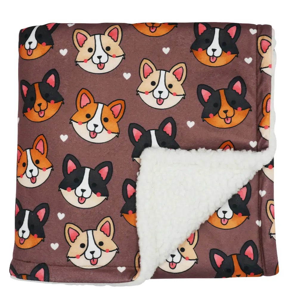 SASSY WOOF- Dog Blanket - Cuddly Corgis