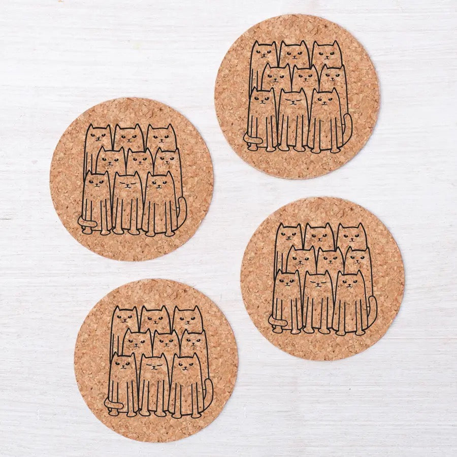 Counter Couture- Cats cork coasters
