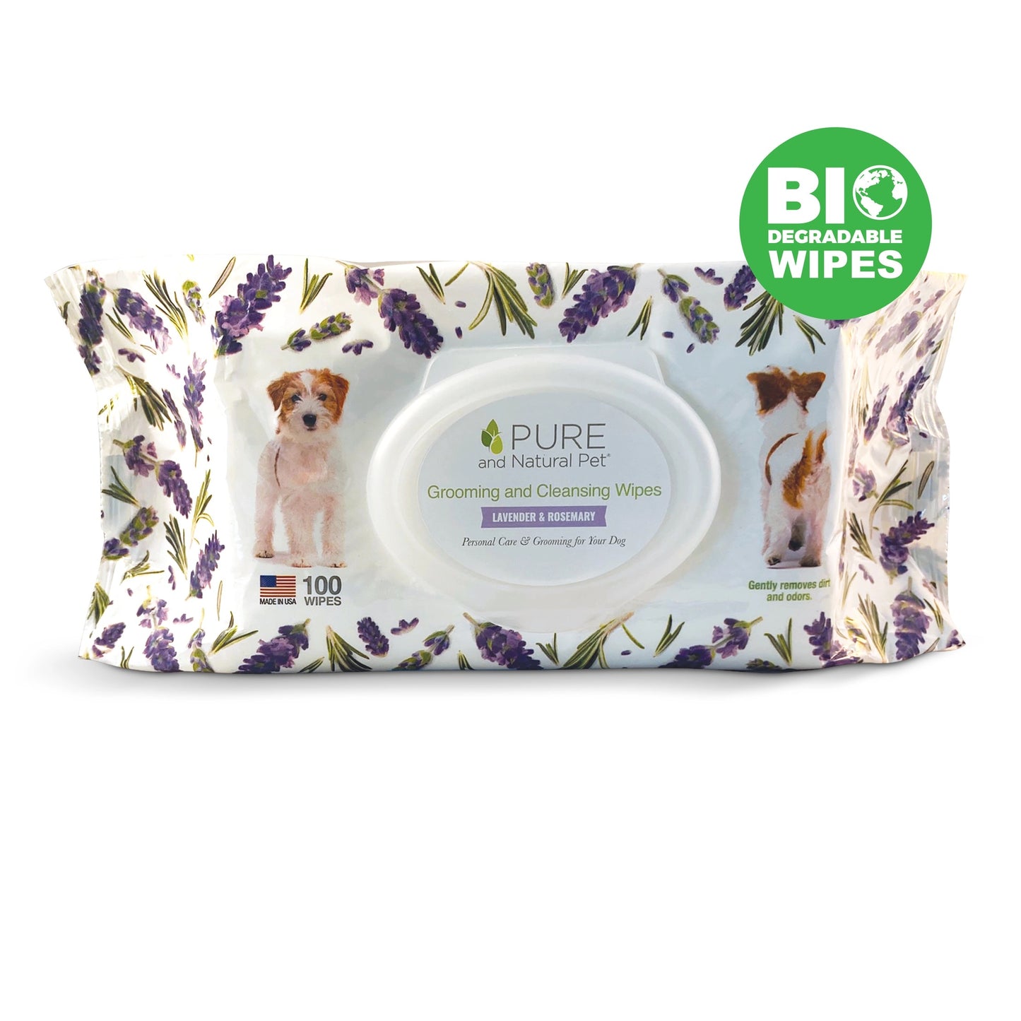 Pure and Natural Pet- Grooming & Cleansing Wipe - Lavender & Chamomile