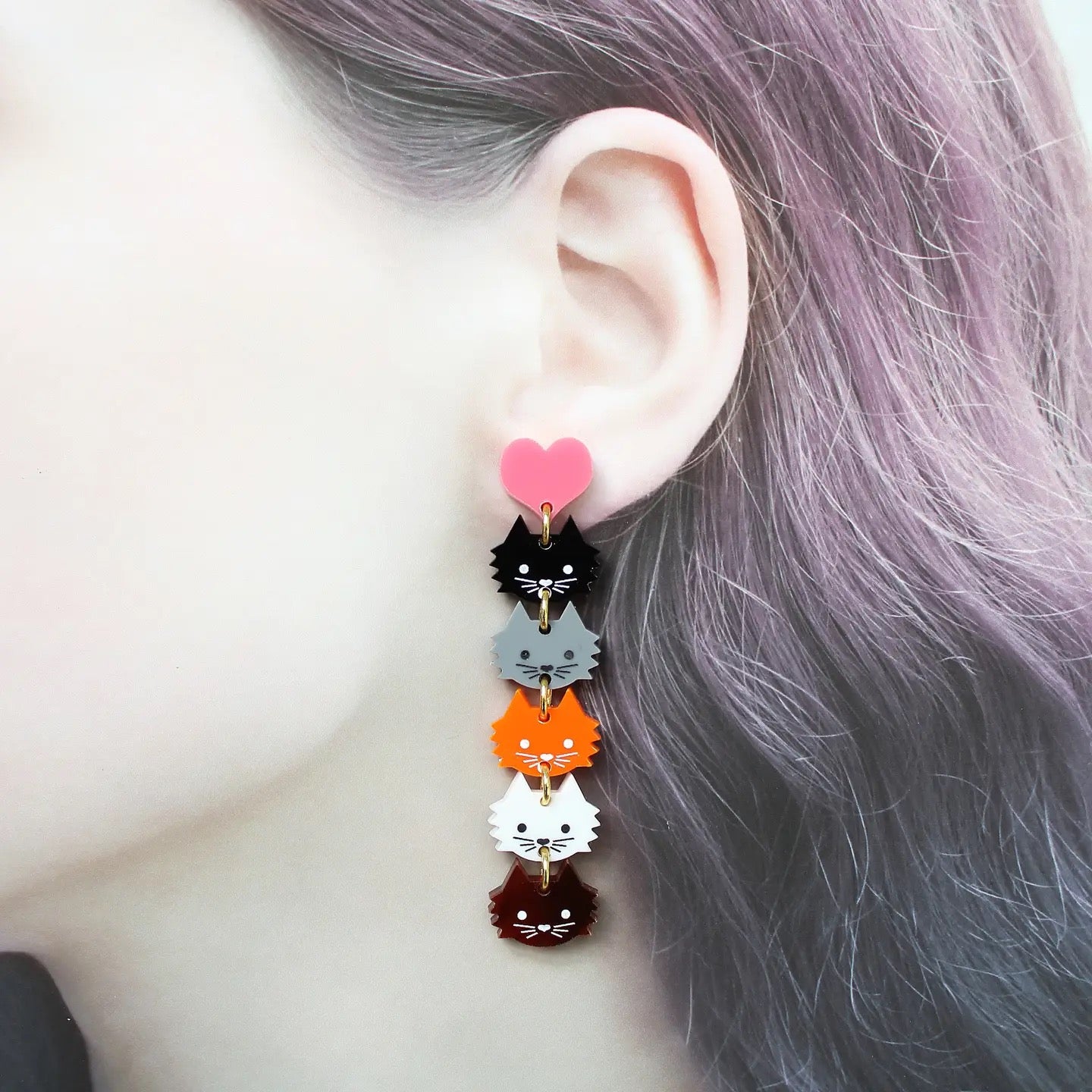 Rachel O's- Cat Lady Acrylic Earrings