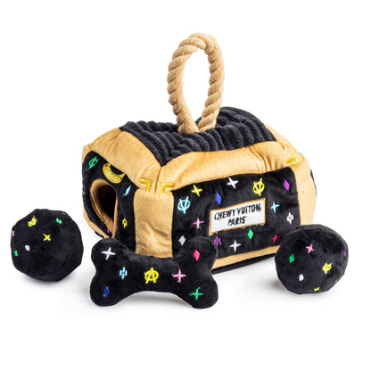 Haute Diggity Dog- Dog Toy - Black Monogram Chewy Vuiton Trunk