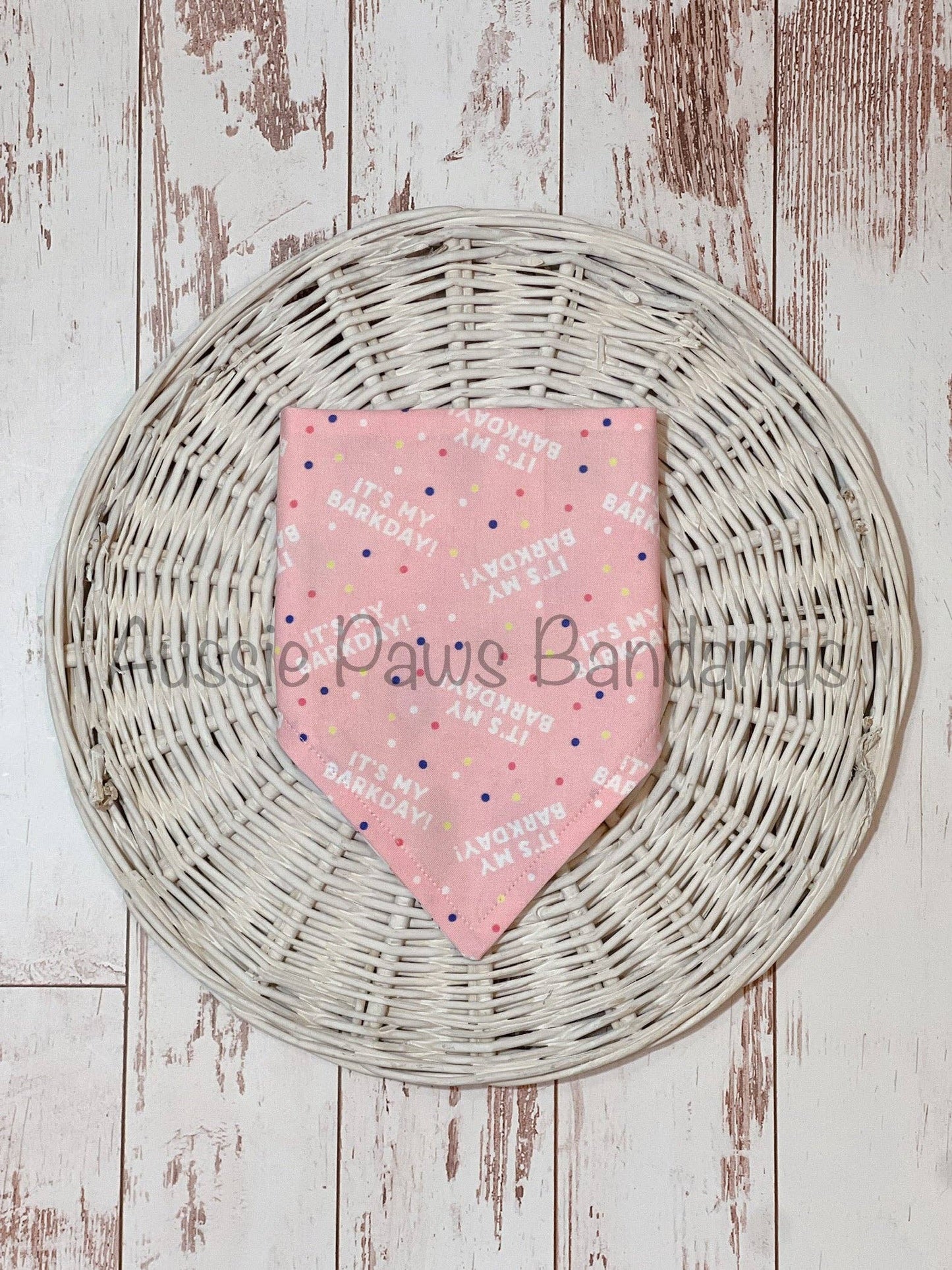 Aussie Paws Bandanas- Pink Barkday Bandana