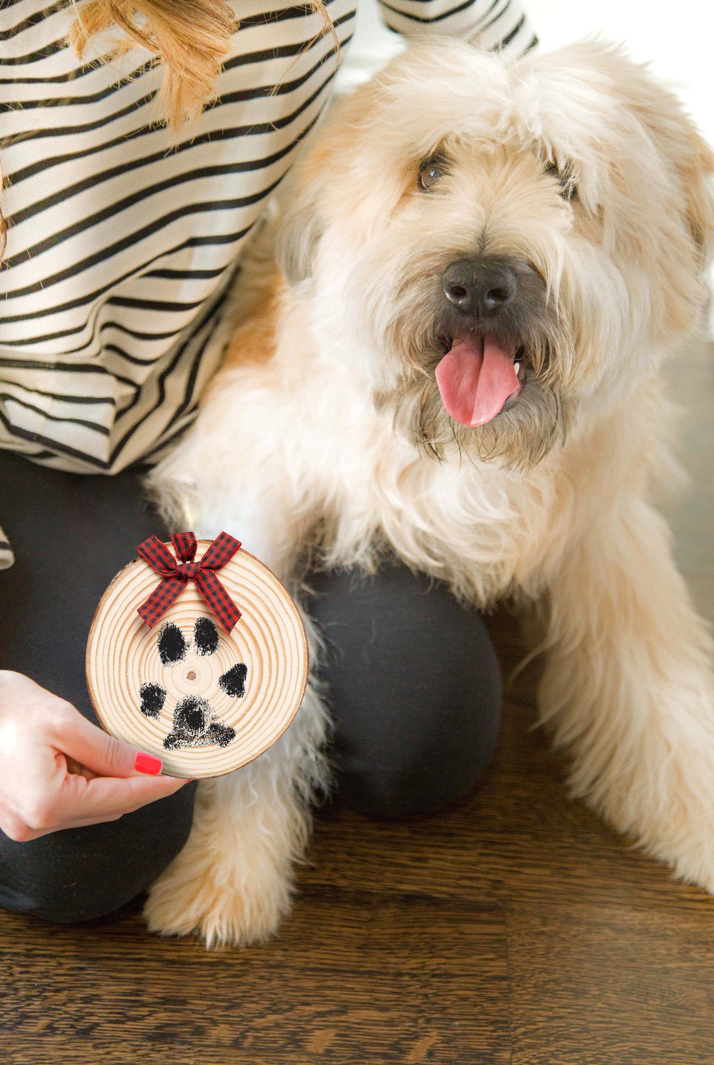 Pearhead- Wooden Pawprints Ornament