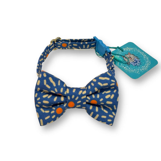 Whiskers Crafts- Cat Collar With Bow Tie - Blue