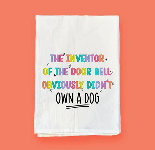 The Dapper Paw- Flour Sack Towel - Inventor of the Door Bell