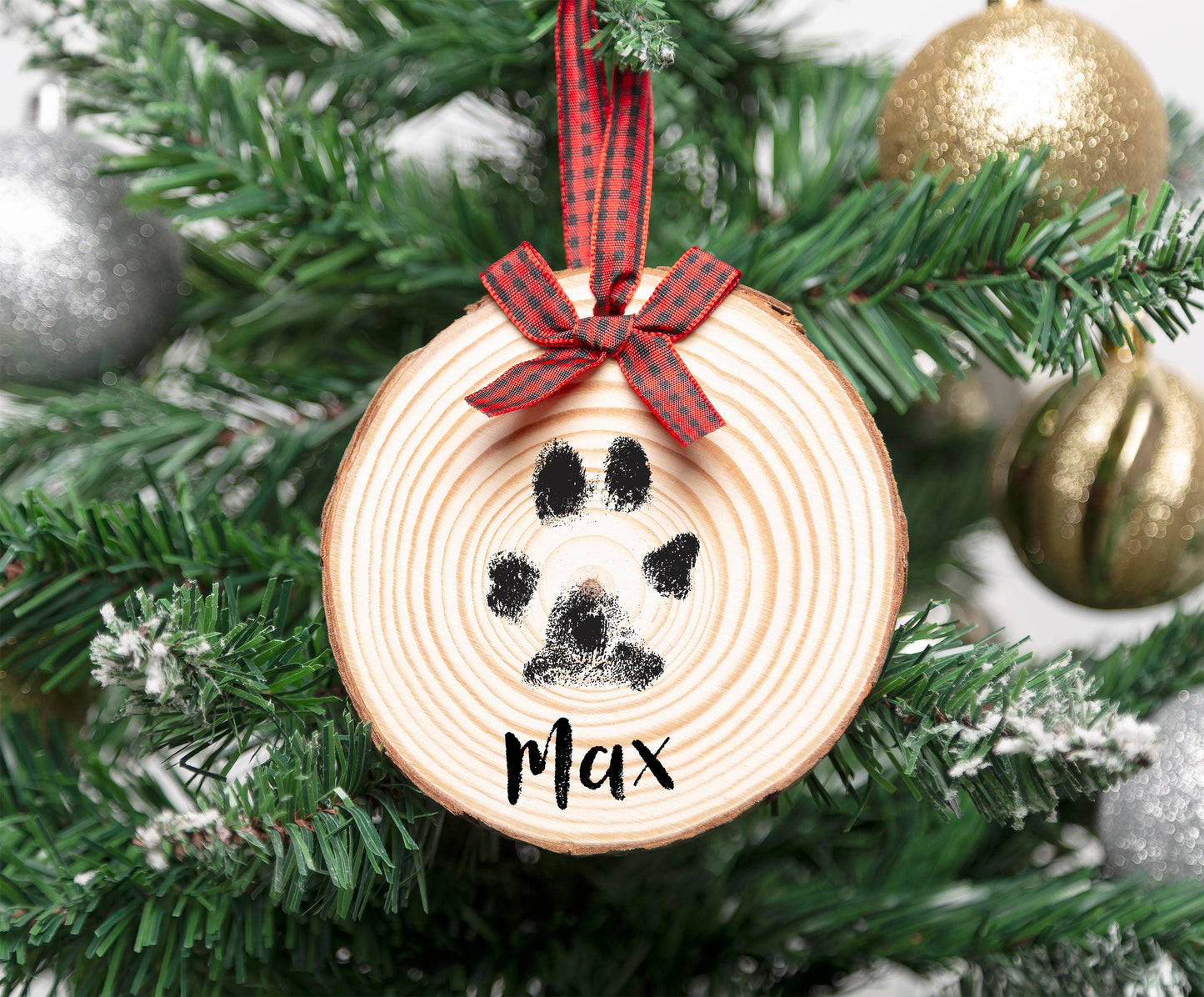 Pearhead- Wooden Pawprints Ornament