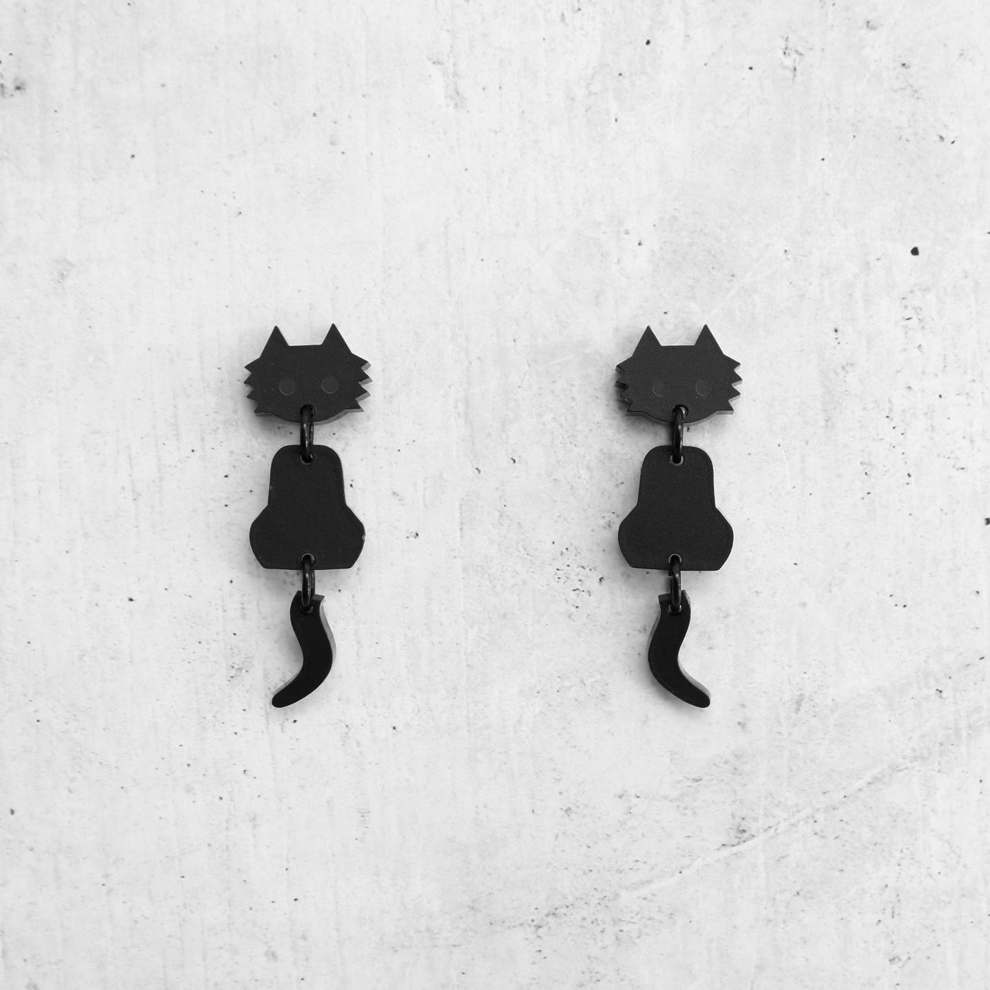 Rachel O’s- Black Cat Matte Acrylic Earrings