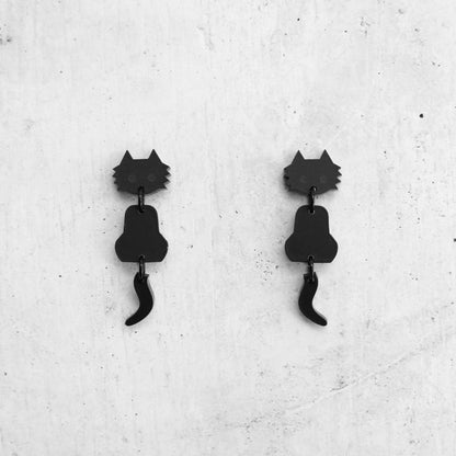 Rachel O’s- Black Cat Matte Acrylic Earrings