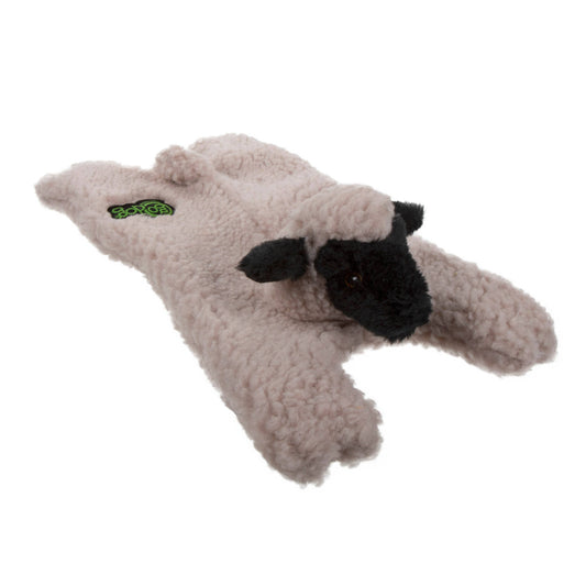 GoDog- Barnyard Buddies Lamb Squeaky Plush Flattie