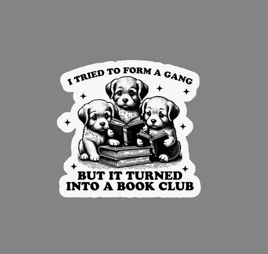 Ace the Pitmatian Co- Sticker - Book Club Dog