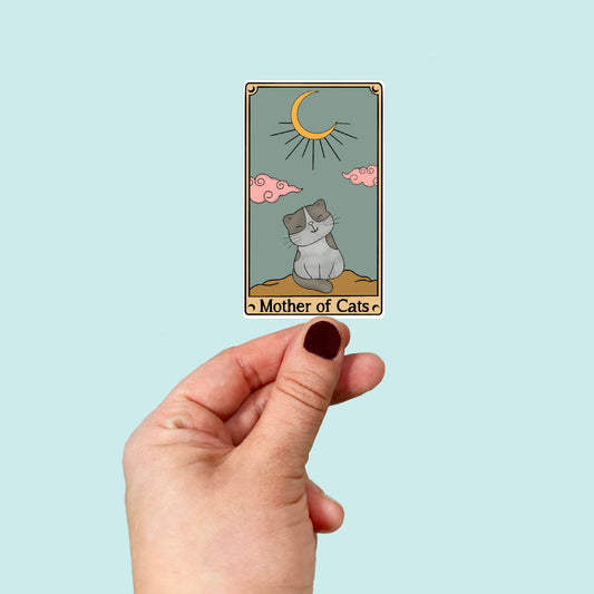 Songbird Artistry- Vinyl Tarot Card Mother of Cats Sticker