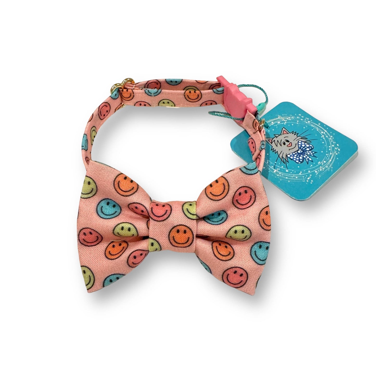 Whiskers Crafts- Cat Collar With Bow Tie - Smiley