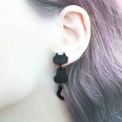 Rachel O’s- Black Cat Matte Acrylic Earrings