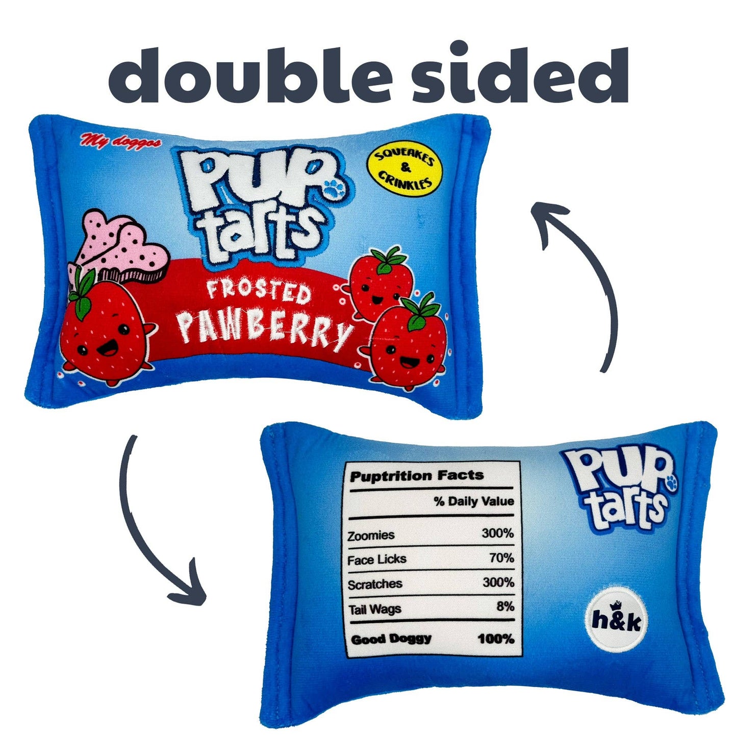 Huxley & Kent- Dog Toy - Pup-Tarts Frosted Pawberry