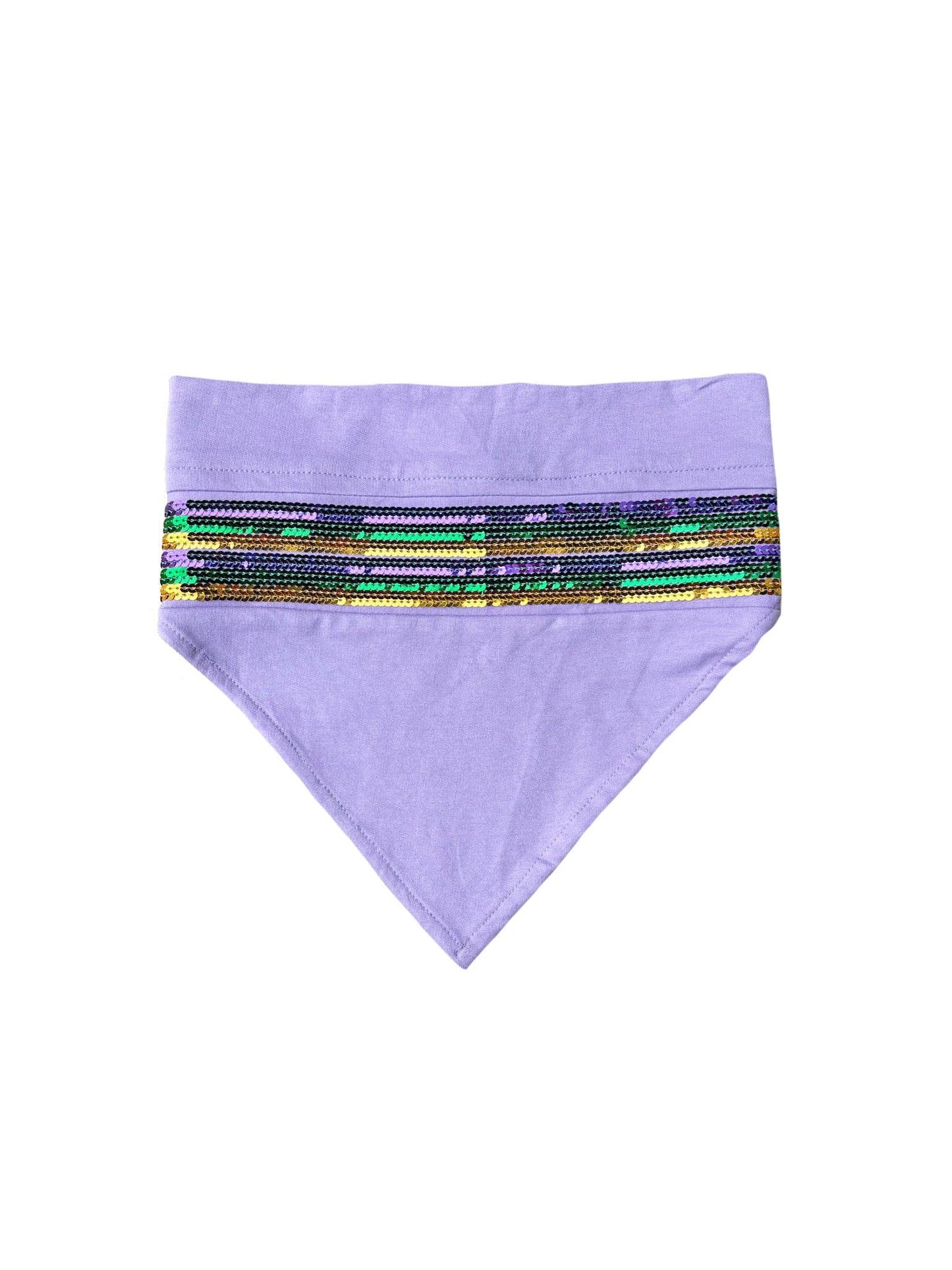 Mardi Gras Creations- Lavender Sequin Stripe Pet Bandana