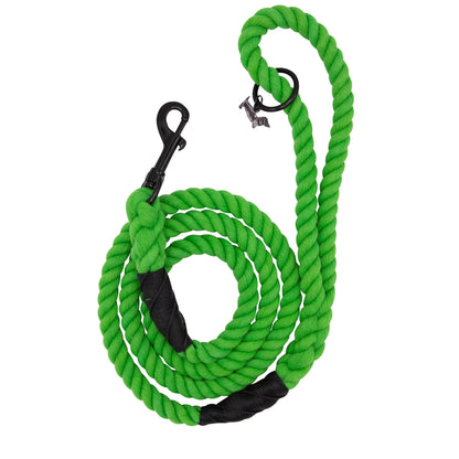 SASSY WOOF - Dog Rope Leash - Neon Green