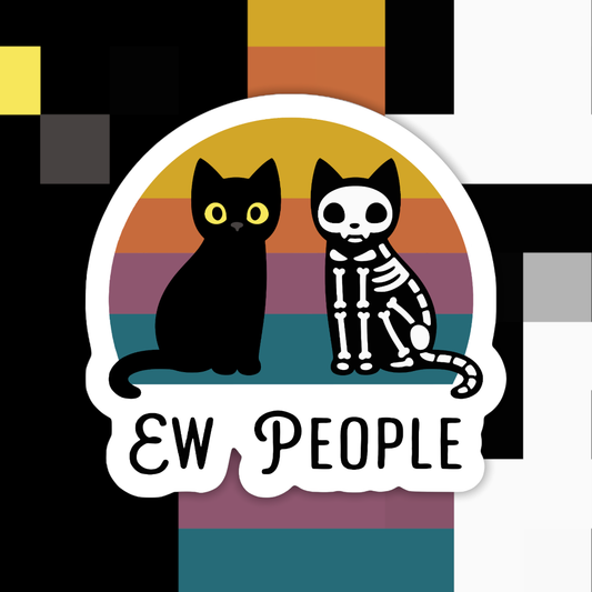 Ace the Pitmatian Co- Sticker - Cat Ew People