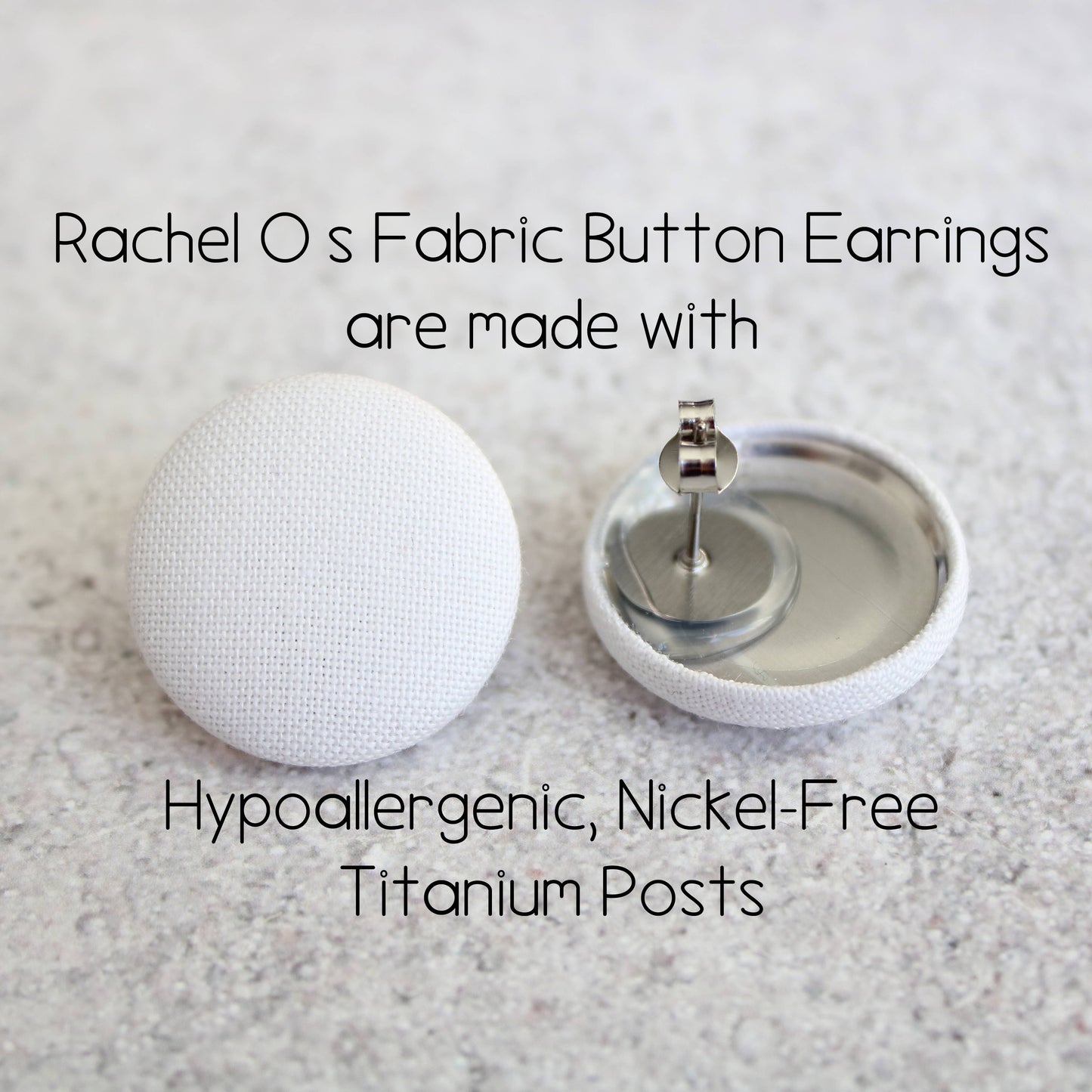 Rachel O's- 7/8in Clovers Fabric Button Earrings