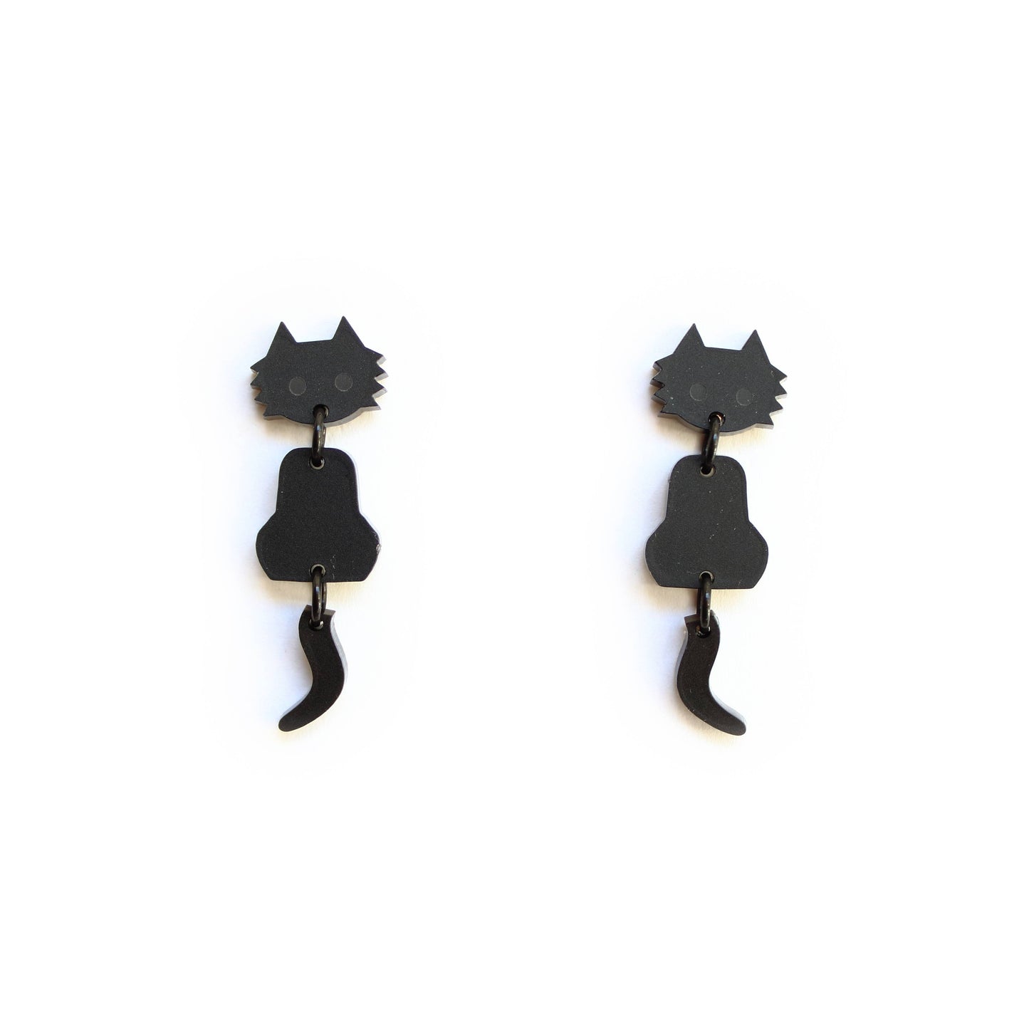 Rachel O’s- Black Cat Matte Acrylic Earrings