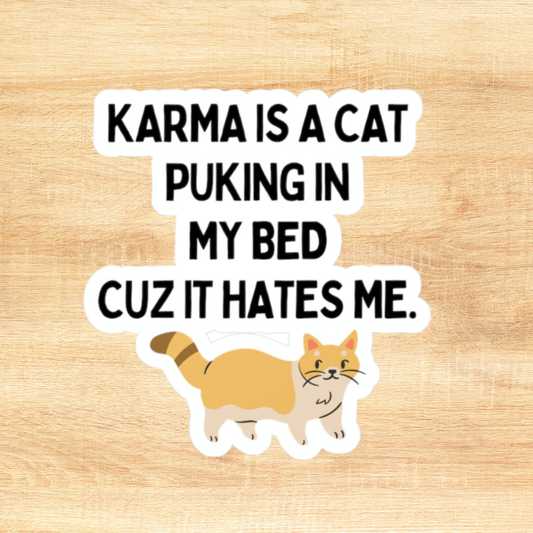 Buffalovely- Karma is a Cat Vinyl Sticker