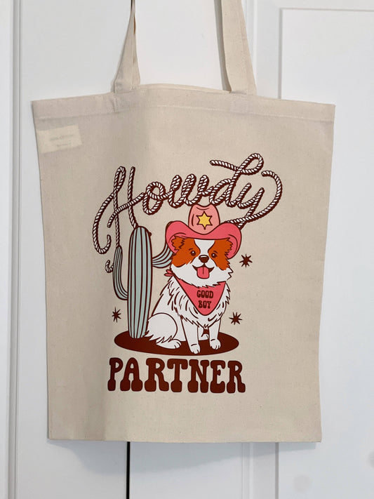 Aussie Paws Bandanas- Howdy Partner Tote Bag