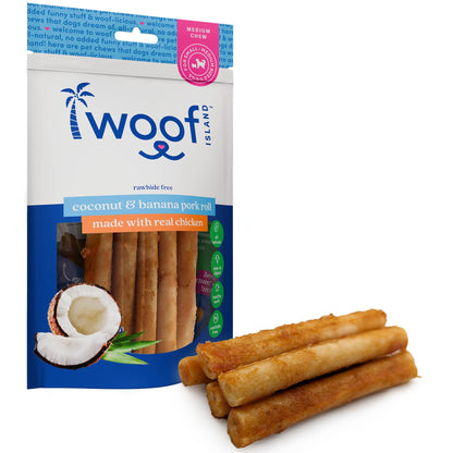 Woof Island - Coconut Pork Rolls with Real Banana and Chicken