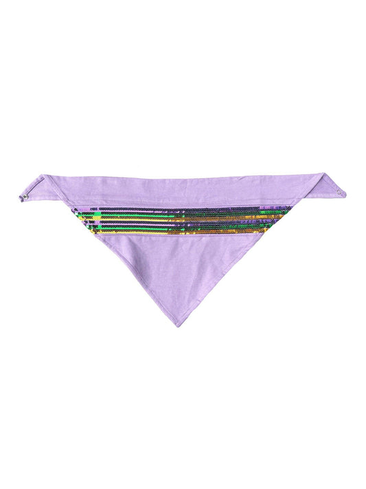 Mardi Gras Creations- Lavender Sequin Stripe Pet Bandana