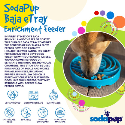 SodaPup- Baja Design eTray Shallow Slow Feeder Bowl for Dogs