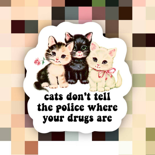 Ace the Pitmatian Co- Sticker - Cats Don’t Tell