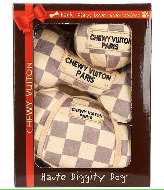 Haute Diggity Dog- Dog Toy - Checker Chewy Vuiton Box Set