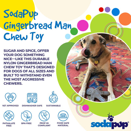 SodaPup- Nylon Gingerbread Man Chew Toy