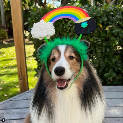 Midlee- St. Patrick's Rainbow Pot of Gold Dog Headband