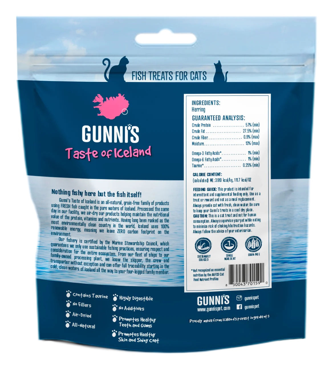 Gunni's- Cat Treats - Whole Herring