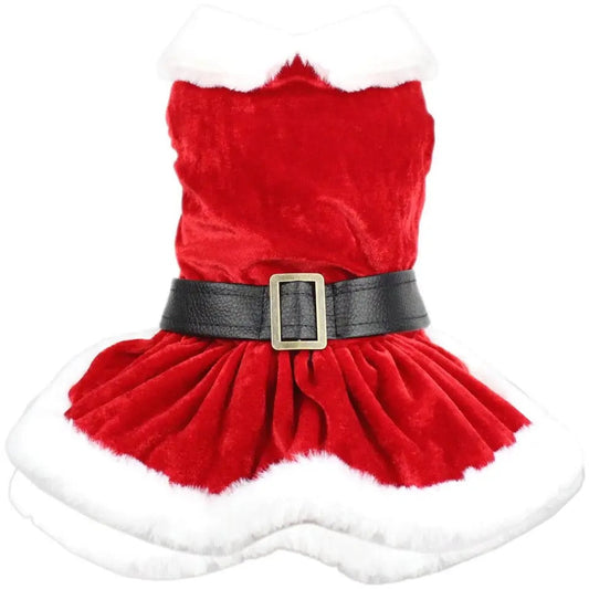 Parisian Pet- Mrs. Claus Suede Dress