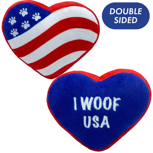 H&K- Dog Toy - Paws & Stripes Heart