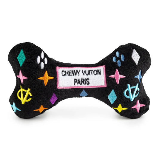 Haute Diggity Dog- Dog Toy - Black Monogram Chewy Vuiton Bone