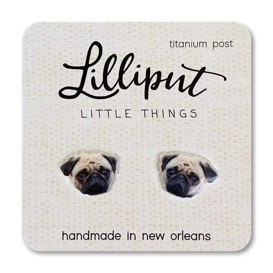 Lilliput Little Things- Pug Dog Earrings