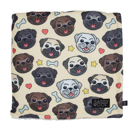 SASSY WOOF- Dog Blanket - It's A Pug's Life