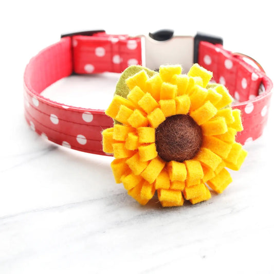 Mimi Green- Dog Collar Sunflower - Gold