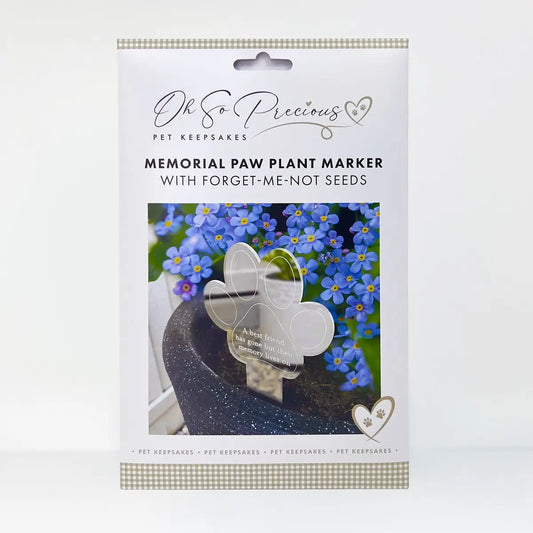 Oh So Prescious- Paw Print Memorial Garden Planter & Forget Me Not Seeds