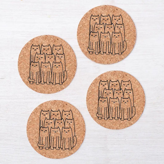 Counter Couture- Cats cork coasters