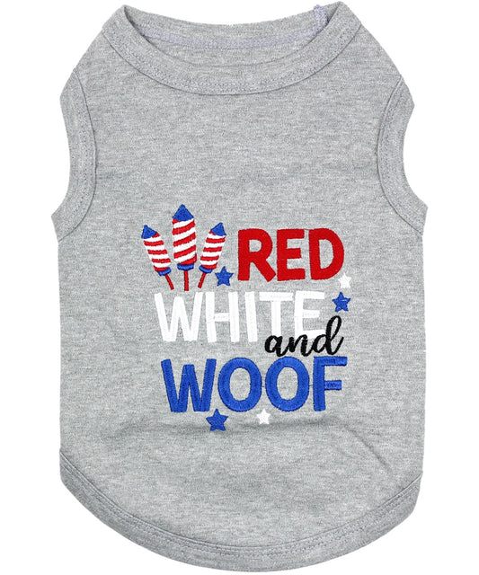 Parisian Pet- Dog Shirt - Red, White and Woof