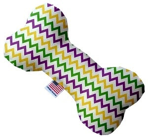 Mirage Pets- Dog Toy - Mardi Gras Chevron Bone